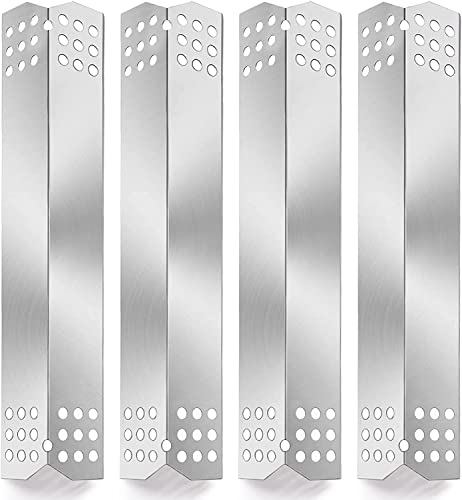 Denmay 37cm Brennerabdeckung Heizplatte für Barbecook Siesta, Enders,Taino Red/Pro 4 & 4+1, ProfiCook, Edelstahl Universal Flavorizer Bars für Landmann, Campingaz, Metro Tarrington House, 4 Stück