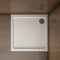 Piatto Doccia Quadtato In Marmo Minerale e Resina Mista Ultra Sottile Bianco Lucido Antiscivolo Antibatterico 80x80x3cm