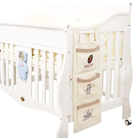 Krippen-Organizer Nachtaufbewahrungstasche zum Aufhängen, 3 Taschen, Organizer für Babybetten und Spielzeug