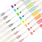 EooUooIP Textmarker Stifte und Gel Stifte, 8 Farben Verschiedene Doppelkopf-Fineliner Meißelspitze Schlanke Textmarker Doppelspitzen Pastellmarker für Kinder Erwachsenenschulbüro