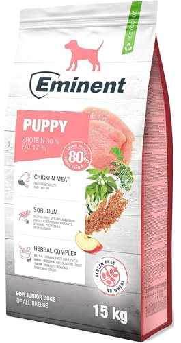 Eminent Puppy | High Premium Hundefutter Glutenfreie |Trockenfutter für Welpen, trächtige und laktierende Hündinnen Kleiner und mittlerer Rassen 15kg 15 kg (1er Pack)