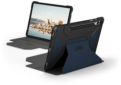 URBAN Armor Gear Metropolis SE Case für Samsung Galaxy Tab S10+ (Plus) / Tab S9+ (Plus) (5G + Wi-Fi) Hülle [S-Pen kompatibel, Designed for Samsung, Wake/Sleep, Standfunktion] blau (Mallard)