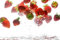 Queence | Küchen Spritzschutz Erdbeeren 80x50x0,3 cm | Küchenrückwand | Alu-DiBond | Fliesenschutz für den Herd und Spüle | Küchenfliesen | Fliesenspiegel | Rückwand