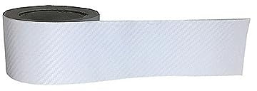 BEUTEE 3D Carbon Fiber Sill Scuff Anti Scratch Threshold Car Sticker Decal Car Trunk Door Sill Tape Protection Film Waterproof (Color : White)