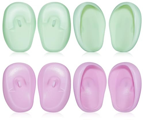 HAPINARY 4Paires Couvre Oreilles Silicone Protecteurs D Oreilles pour Coiffure Sèche Cheveux et Natation Couvre Oreilles Imperméables et Réutilisables