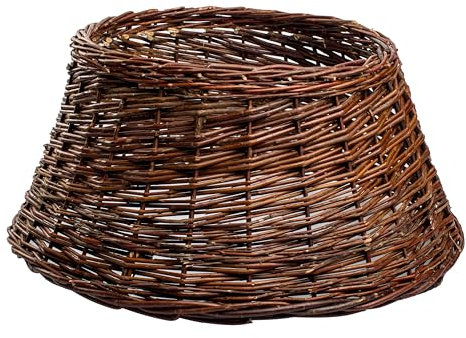 BOGATECO Weidenkorb für den Weihnachtsbaum 50cm Durchmesser | Weihnachtsbaum Rock aus Weide | Weihnachtsbaumkorb | Naturfarbe Christbaumstände aus Weide | Handmache | Braun