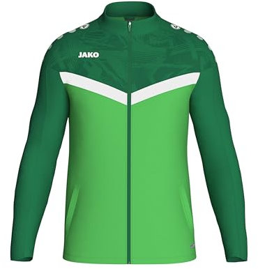 JAKO ICONIC Unisex Polyesterjacke Gr. XL Soft Green/Sportgrün - Atmungsaktive Trainingsjacke Herren und Damen im modernen Design, 100% recyceltes Polyester