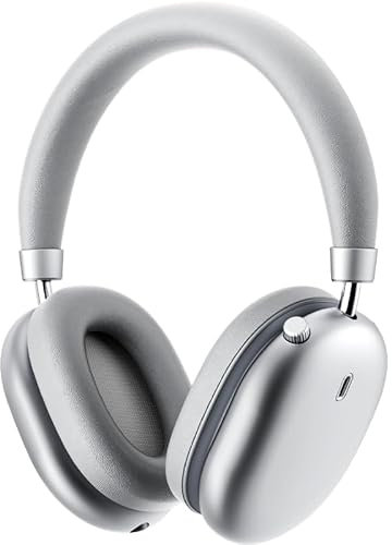 iKF Nano Kopfhörer Kabellos Bluetooth Overear mit Active Noise Cancelling, HD Mikrofon, 95h Spielzeit im ANC-Modus, HiFi Stereo,Transparenz-Modus, App Steuerung, Leichtes Design(Silber)