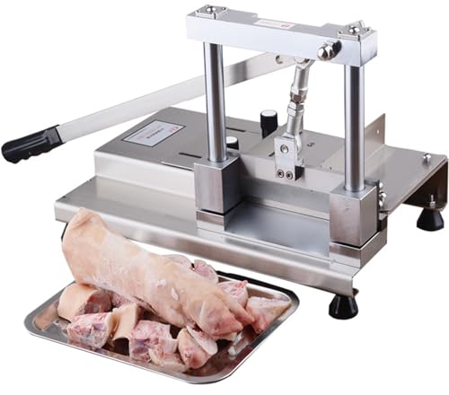 WUDLi Stainless Steel Food Meat Slicer,commercial Bone Cutting Machine,manual Frozen Meat Slicer, Stainless Steel Meat Cutter, Heavy Duty 350mm Length Thick Alloy Steel Blade, For Restaurant Kitchen