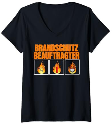 Damen Brandschutz Beauftragter Feuerschutz Ausbildung Brandschutz T-Shirt mit V-Ausschnitt