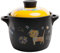 Tontopf, Kochgeschirr, tief, Blumenmuster, Keramik-Suppentopf, rund, Keramik-Auflaufform mit Deckel, Gelb, 2,64 Quart