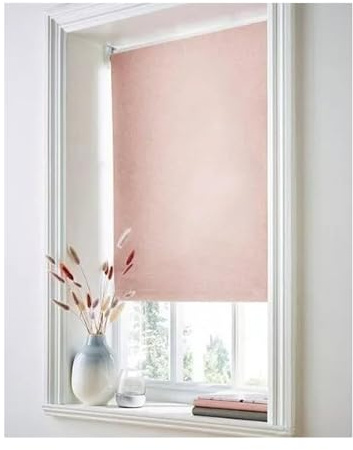 Window Curtain Brushed Blackout Roller Blind Easy Fit Size 90x160 cm - Blush | Creative Home Ideas Sheer Curtain