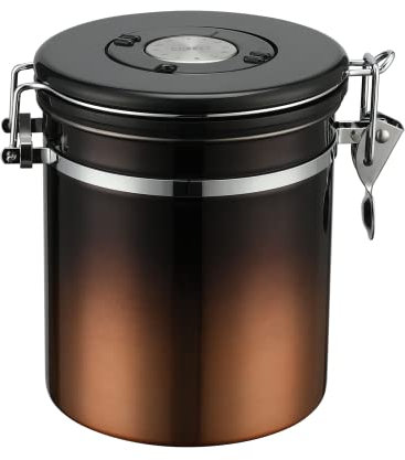 Home Bay 1500 ml luftdichter Edelstahl-Kaffeedose (600–800 g), Kaffeebehälter mit Datums-Tracker-Deckel