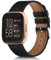 Vancle Leder Armband für Fitbit Versa 2/Versa/Versa Lite/SE - Weiches Atmungsaktives Sport Ersatzarmband für Damen und Herren (Schwarz)