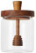 Tarro de miel de vidrio con cazo, Tarro de miel,Dispensador de recipientes de miel con tapa de madera - Recipientes de miel de 500 ml, tarro de vidrio para miel, recipientes para almacenar miel para l
