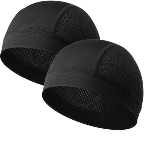 LMMHEIZI 2 Pack Summer Skull Cap Helmet Liner Breathable Cooling Beanie Running Cycling Hat for Men Women
