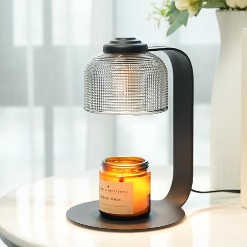 Candle Warmer Lamp with Timer - 4-Level Dimmable, Includes 2 Bulbs, Flameless Wax Warmer for Jar Candles | Timer Function & Stylish Design in Multiple Colors