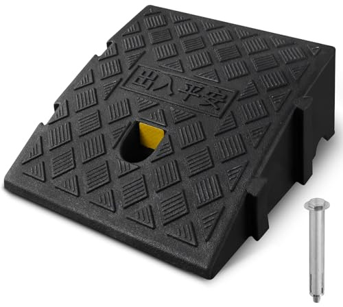 Bordsteinrampe, Hoch Bordsteinrampen Tragbar Aus Robustem Kunststoff, Rollstuhlrampe FüR Auto, Fahrrad, Scooter, Motorrad, Rollstuhl, Rollator, Mit Erweiterungsbolzen (1, 13cm)
