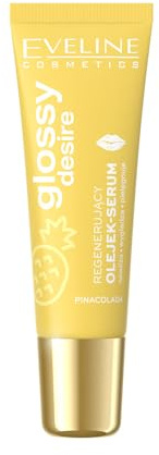Eveline Cosmetics Glossy Desire Regenerierendes Lippenöl-Serum - Glossy Desir Serie - Pinacolada, 100% Vegane Pflege