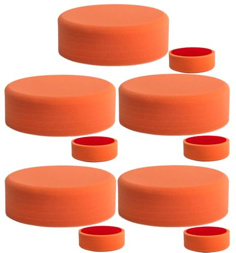 150mm x 50mm Polierpad Klett Set, Polieren Schwämme, Auto Polierpads, Wachs Polierschwamm waschbar, Polishing Pad, vielseitiger Polierschaum für Exzenter Poliermaschine Schleifmaschine (10)
