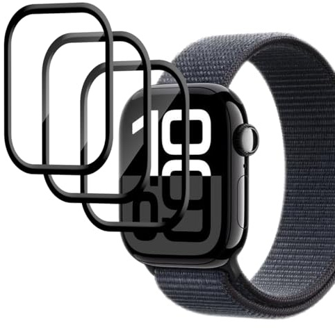 GEEMEE Protector de Pantalla para Apple Watch Series 11 42mm, 3 Pack Humedecido Instalacion Ultra Claro Protector TPU Película Cobertura Completa para Apple Watch Series 11 42mm