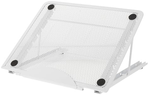 Lurrose Support de Bureau Pliable en Fer Blanc pour Ordinateur Portable Dissipation Thermique et Angle Visuel Amélioré, Rack Informatique Portable Pratique et Stable