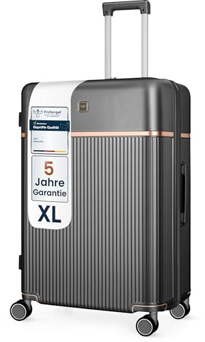 4FLY Leichter Premium Hartschalen-Reisekoffer XL - Groß 76 cm (103L) – Großer Trolley Koffer mit TSA-Schloss, 4 Spinner-Doppelrollen & Aluminium-Teleskopgriff, Aufgabegepäck Reisegepäck