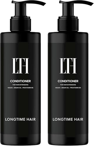 LONGTIME HAIR® Haarkur I Extensions Pflege mit Bio-Arganöl I 200ml I IDEAL: Haarpflege für Eigenhaar & Echthaar Extensions I 100% vegan I ohne Silikon und Parabene (Packung mit 2)