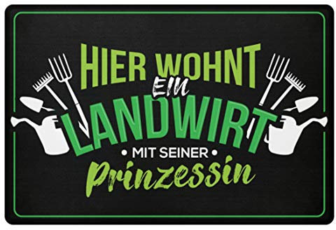 Galeriemode Hier wohnt ein Landwirt - Fußmatte -60x40cm-Schwarz