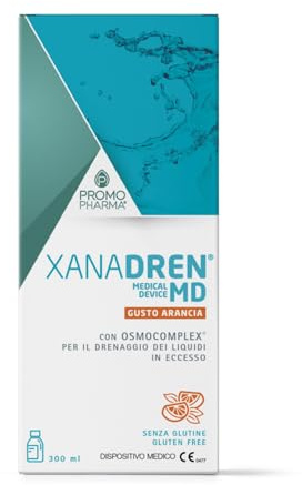 Xanadren MD - Integratore Alimentare, Dispositivo Medico - Betulla, pilosella, equiseto, ortica - Per drenare liquidi in eccesso e favorire i naturali processi di diuresi - Gusto arancia, 300 ml