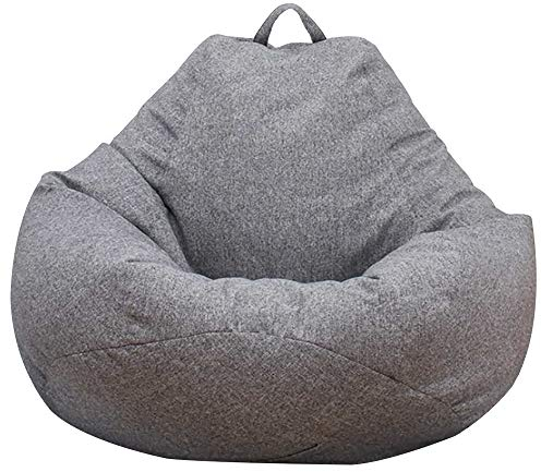 Dandelionsky Klassischer Sitzsackbezug, Bezug für Sitzsack, Faulenz-Liege, für Erwachsene und Kinder, ohne Füllung, baumwolle, grau, 80x90cm