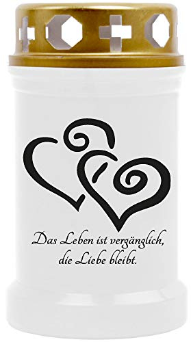 HS Candle 10er Pack Grabkerzen mit Motiv, Grablicht mit Brenndauer von ca. 40 Std, Motiv: Herzen, in vielen weiteren Varianten