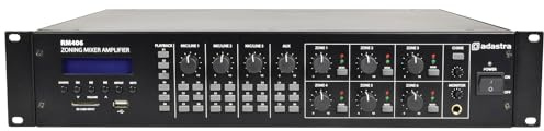 Adastra | Zone Mixer Amplifier 6 x 40W & USB/SD/FM/Bluetooth Media player, 953.160UK