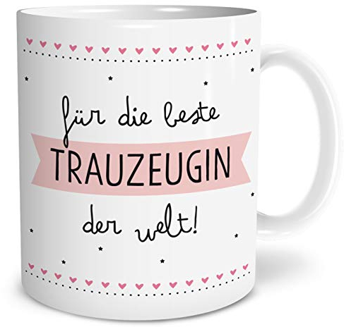 OWLBOOK® Beste Trauzeugin fragen Geschenkideen für Trauzeugin Tasse mit Spruch Geschenke zur Hochzeit 300 ml Keramik