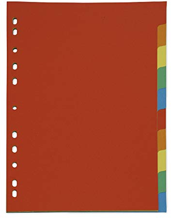TimeTEX Set Farb-Register aus Karton - A4 10-tlg.- zur übersichtlichen Strukturierung - 60151