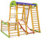 Kinder zu Hause aus Holz Spielplatz mit Rutschbahn ˝Karapuz-Plus-1-1˝ Kletternetz Ringe Kletterwand