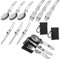 FANDE Plegable Vajilla Tenedor Cuchara Cuchillo, 3 Piezas Cubiertos de Acero Inoxidable Plegables Portátil Cubiertos de Camping para Plegable, Camping, Viajar