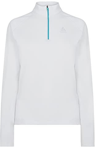 Odlo Damen Langarm Shirt mit Reißverschluss BESSO, white, S