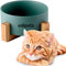 Edipets, Comedero Perro Gato, 400, 800 y 1900 ml, Cerámica, Individual y Doble, Soporte de Bambú Antideslizante, Pequeño Mediano y Grande, 5 Colores (Simple Mediano, Verde)