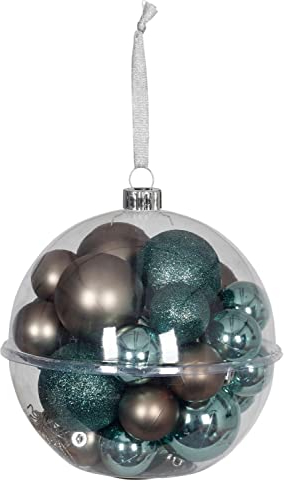 Weihnachtskugeln Kunststoff türkis braun 4-6cm 30 Stück Christmas Decorations weihnachtsdeko innen außergewöhnliche Weihnachtsdeko baumkugeln Weihnachten baumschmuck Weihnachten christbaumkugeln grün