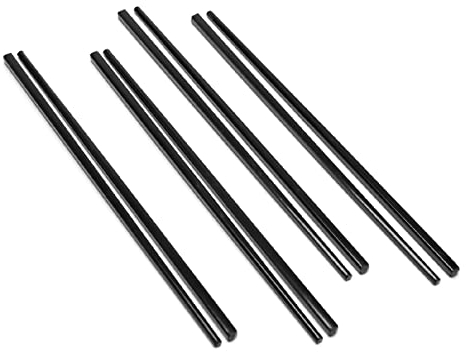 Goliber Vaisselle Japonaise en Melaminé pour Sushi - 4 Paires de Baguettes Japonaises (Noir)