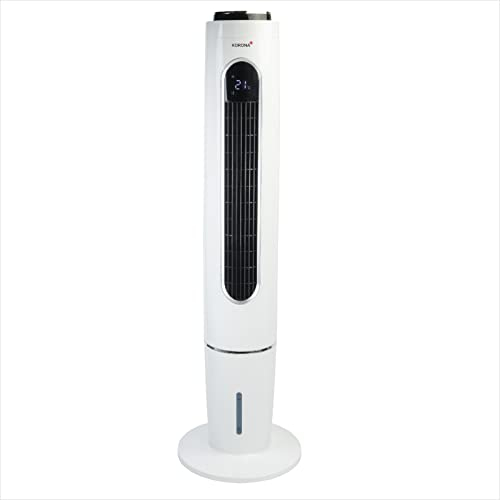 Korona 81503 - Enfriador evaporativo 4 en 1 | Aire acondicionado sin tubo de escape, ventilador de torre, purificador de aire, humidificador | Incluye 4 paquetes de refrigeración para refrigeración