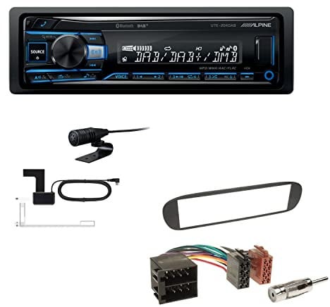Alpine UTE-204DAB 1 DIN Autoradio DAB+ Bluetooth USB AUX-IN passend für FIAT Barchetta 1995-2005 schwarz