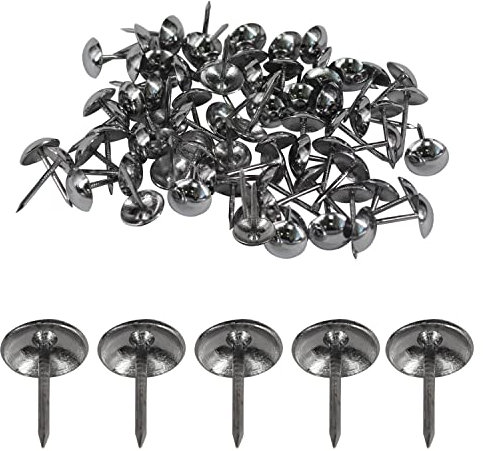 WedDecor Upholstery Tacks Nails Round Head Stud Decorative Thumbtacks Nail Pins For Furniture, Wood Sofa, Chair, Carpet, DIY Projects, 15mm x 9mm, Chrome Silver, 500pcs