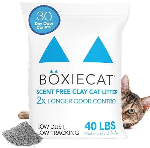 Boxiecat Premium Clumping Cat Litter - Scent Free - Clay Formula - Ultra Clean Litter Box, Longer Lasting Odor Control, Hard Clumping Litter, 99.9% Dust Free