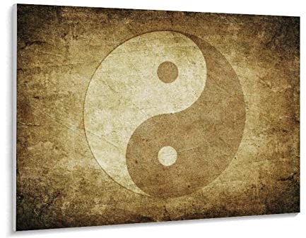 Puzzle 1000 Teile Yin Yang Symbol Dekorative Malerei Zen Stil Kunst Bild Puzzle 1000 Teile er Erwachsene Pädagogisches intellektuelles Stressabbau-Spielzeug-Puzzle Erwachsene(38X26cm)