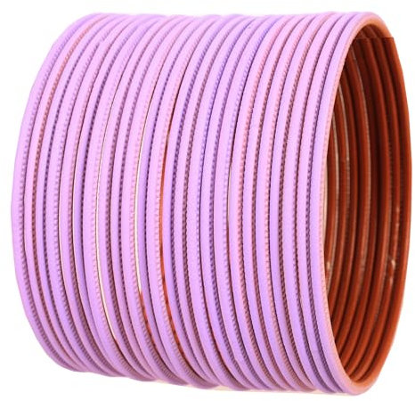 Touchstone New Indian Bollywood Pastel Color Bangle Collection Beautifully Handcrafted Western Choice Pastel Light Lilac Color Designer Jewelry Bracelets Bangles. Set of 24.