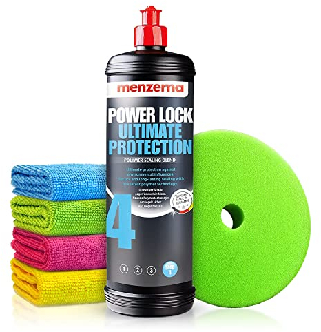 Autopolitur Set: Menzerna Power Lock Ultimate Protection Polymer-Versiegelung (1L) - Ultimativer Schutz gegen Umwelteinflüsse - sicher & langanhaltend - Auto polieren, Versiegelung | 6-teilig