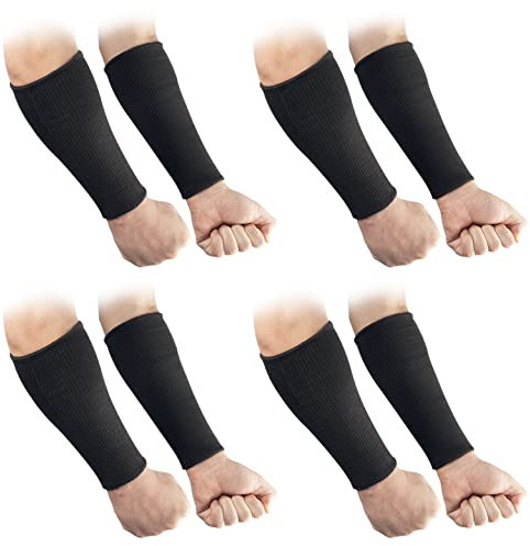 4 Pairs Forearm Sleeves, Arm Protectors for Thin Skin and Bruising, Level 3 Cut Resistant Sleeves, Arm Protection for Gardening, Yard Working, Pet Grooming, Black