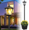 ILANCK 64 Inch Solar Lamp Post Light with Planter, 60 High Lumens Street Light, Solar Post Lights Waterproof for Garden, Pathway, Lawn, Driveway, Front Back Door Outdoor Pole Lamp（Warm）